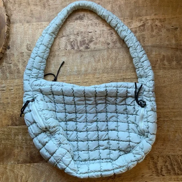 Quilted Puffer Crossbody Hobo Bag - Picture 3 of 4